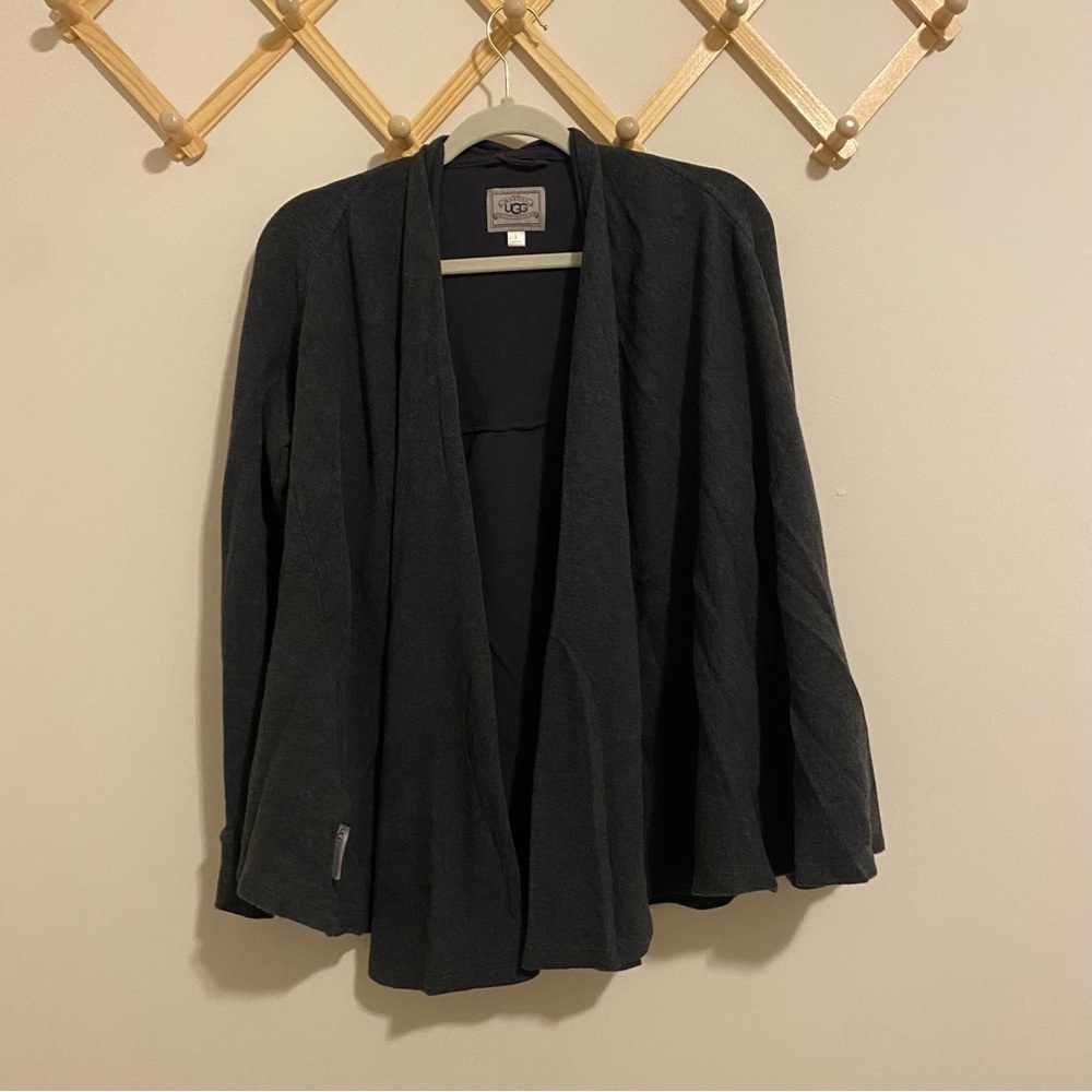 Ugg Australia Gray Drape Front Cardigan Sweater size Large